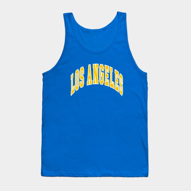 Los Angeles - Block Arch - Blue Gold/White Tank Top by KFig21